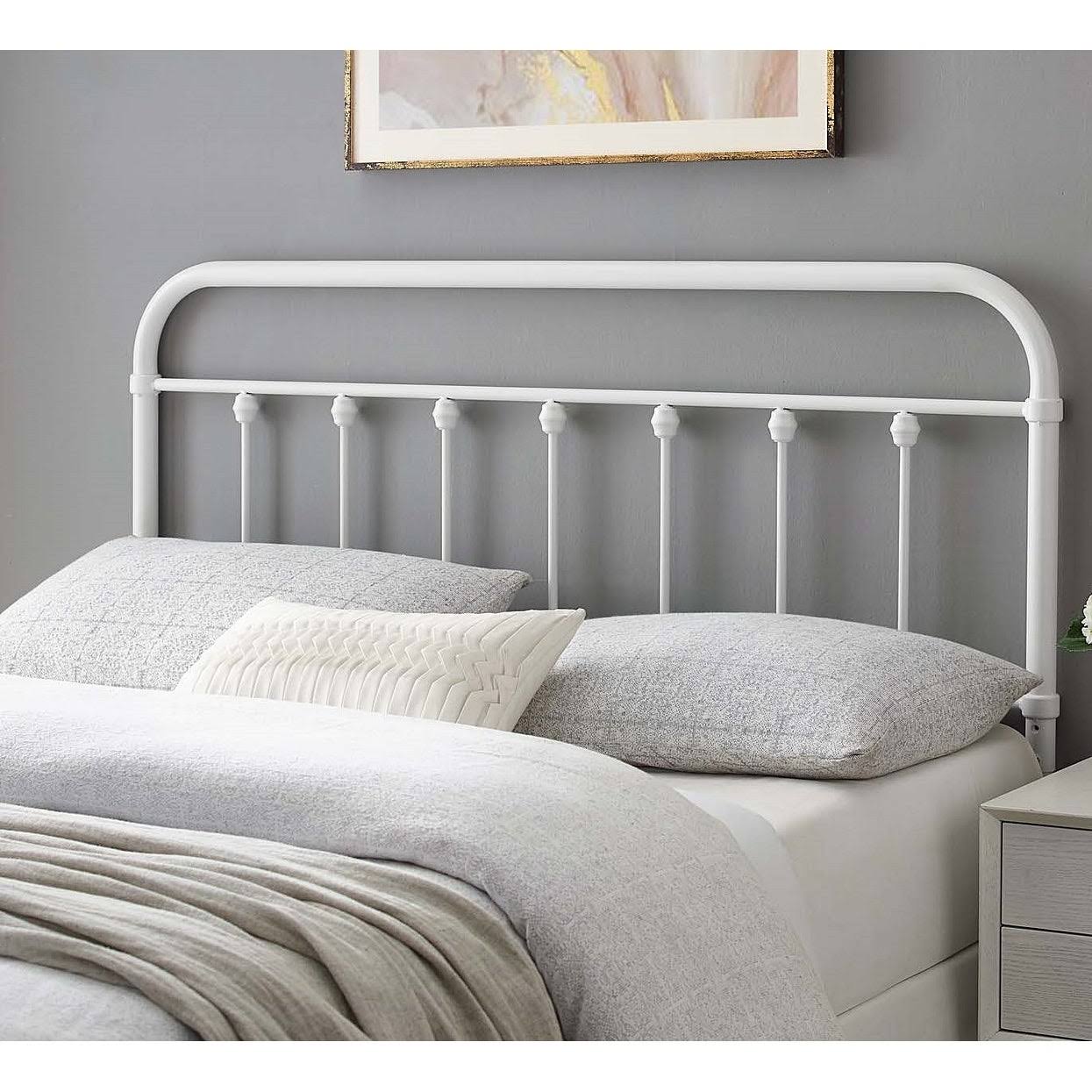 Ellen Classic King Size White Metal Headboard SUW6_U3JYR86