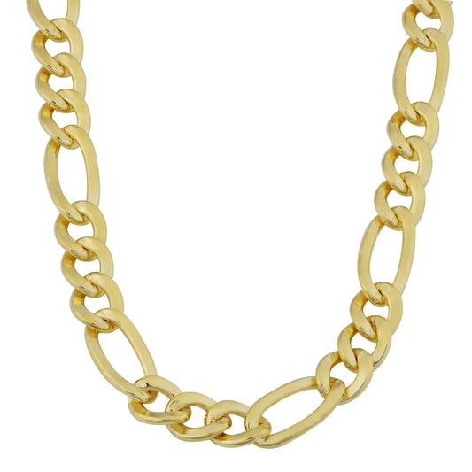 Fremada 14K Yellow Gold Filled Mens 7.7mm High Polish Solid Figaro Link Necklace - 20 Inches RQN0_H0XWK68