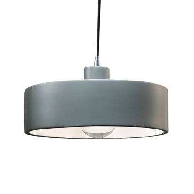 Dierks 1 - Light Single Drum Pendant Joss  Main Finish: Brushed Nickel, Shade Color: Canyon Clay JOV1_I8OAI37