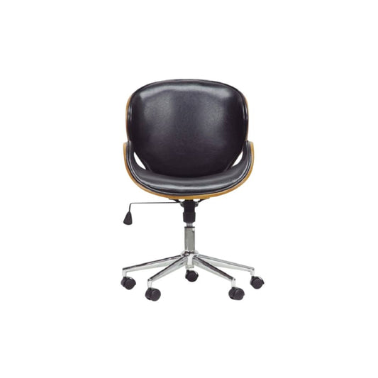 Baxton Studio Johann Mid-Back Office Chair, Black/Walnut EPX9_R2JJS31