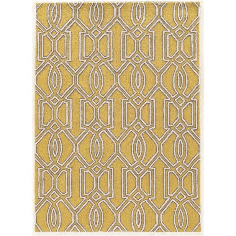 Riverbay Furniture 8 x 10 Hand Tufted Rug in Cream and Yellow LXT1_E9TSW75