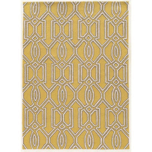 Riverbay Furniture 8 x 10 Hand Tufted Rug in Cream and Yellow LXT1_E9TSW75