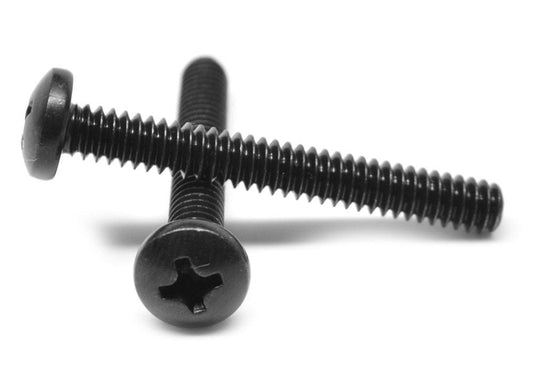 #12-24 x 5/8 Coarse Thread Machine Screw Phillips Pan Head Low Carbon Steel Black Zinc Plated JMO4_K9IBT59