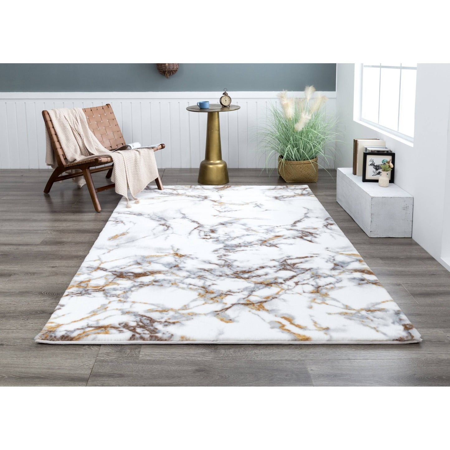 Luxury Collection Abstract 5x7 Area Rug - 5 x 7 - Grey/Gold HFK2_R6UZY51