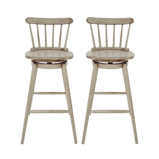 Set of 2 Ahart Farmhouse Spindle Back Swivel Barstools Gray - Christopher Knight Home VMX5_Q6UCR57