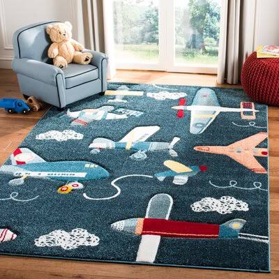 Burgan Kids Navy Area Rug Harriet Bee Rug Size: Rectangle 8& x 10& GSP0_E1UXJ79