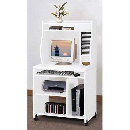 Winston Porter Feathers Computer Desk with Hutch, White XUF6_J3ZBX60