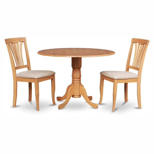 East West Furniture DLAV3-OAK-C Dublin 3 Piece Kitchen Table Set - Dining Table and 2 Kitchen Chairs ISK8_M4AHX68