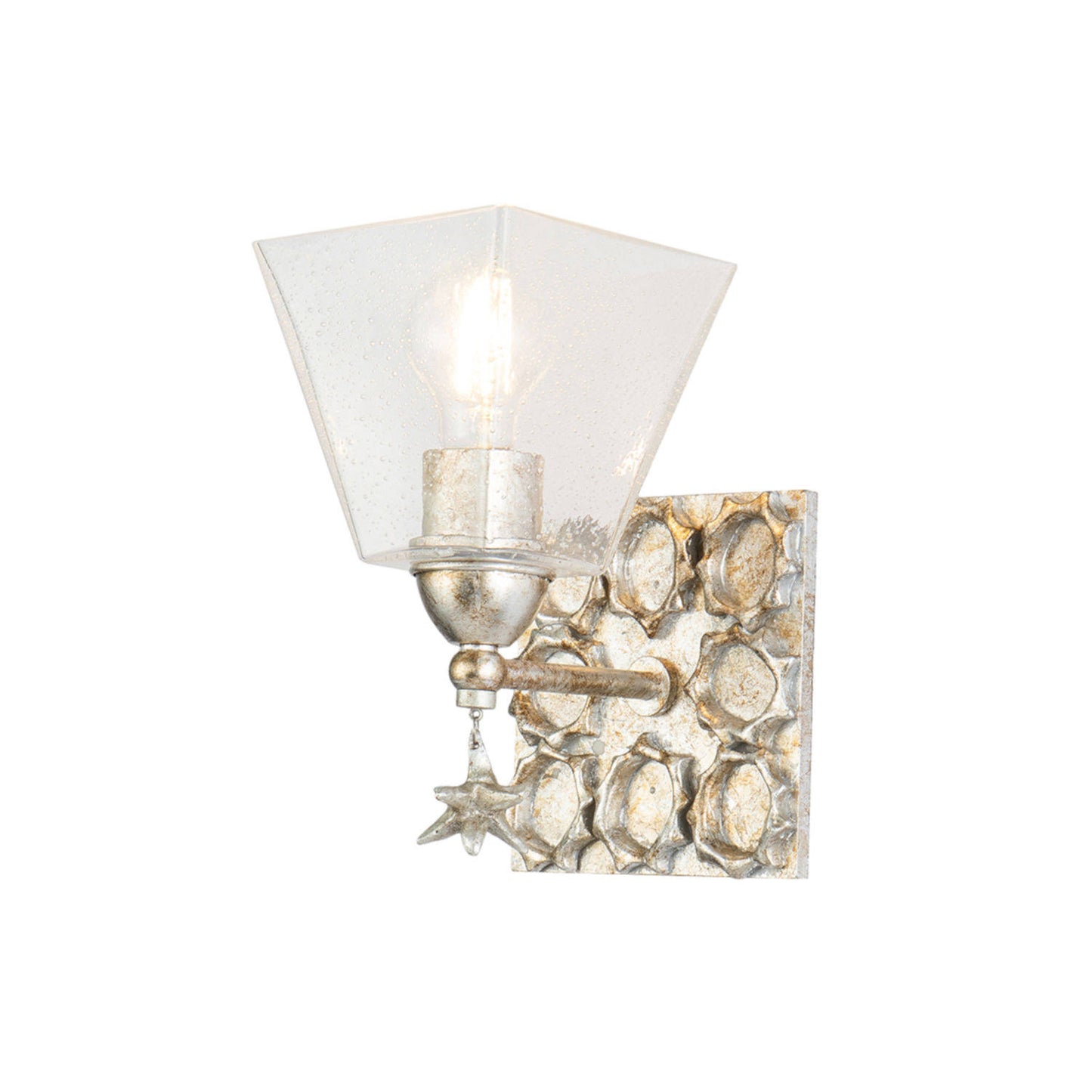 Lucas + McKearn BB1002S-1 Star 1-Light Bath/Vanity Sconce in Silver Leaf AHC2_X9BLH92