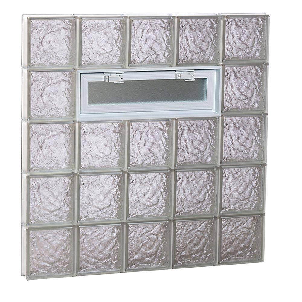 REDI2SET Ice Glass Pattern Frameless Replacement Glass Block Window (Rough Opening: 40-in x 40-in; Actual: 38.7500-in x 38.7500- CIO3_I1BCF13