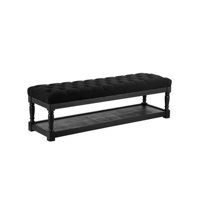 Gisla Upholstered Storage Bench Laurel Foundry Modern Farmhouse Color/Pattern: Black, Size: 17x22 H x 59x22 W x 17x22 D QUC8_K8LEF31