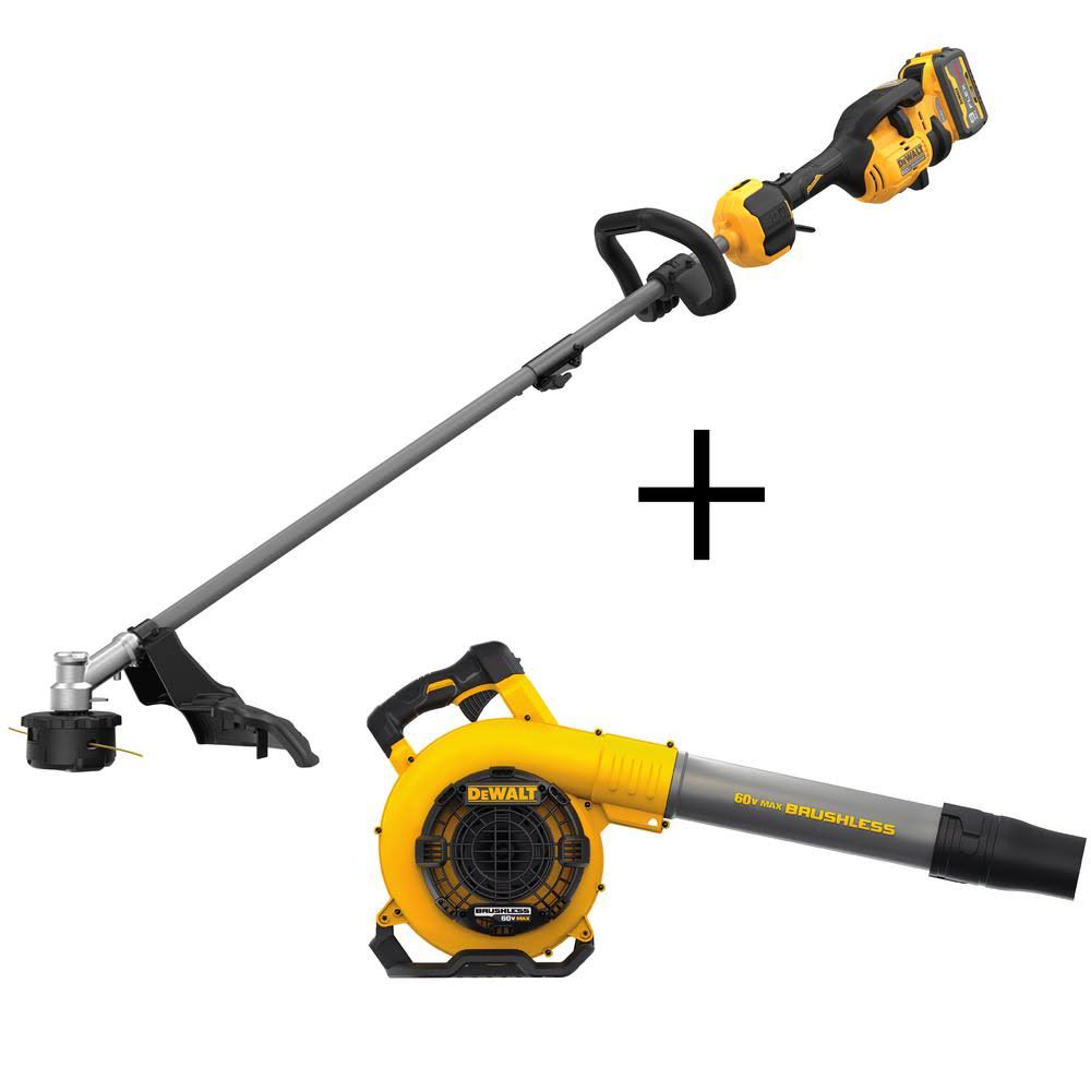 DeWalt FLEXVOLT 60-Volt Max Li-Ion Electric Cordless Attachment Capable String Trimmer W/129 MPH 423 CFM 60V Blower(tool Only) HCU8_H8MVZ70