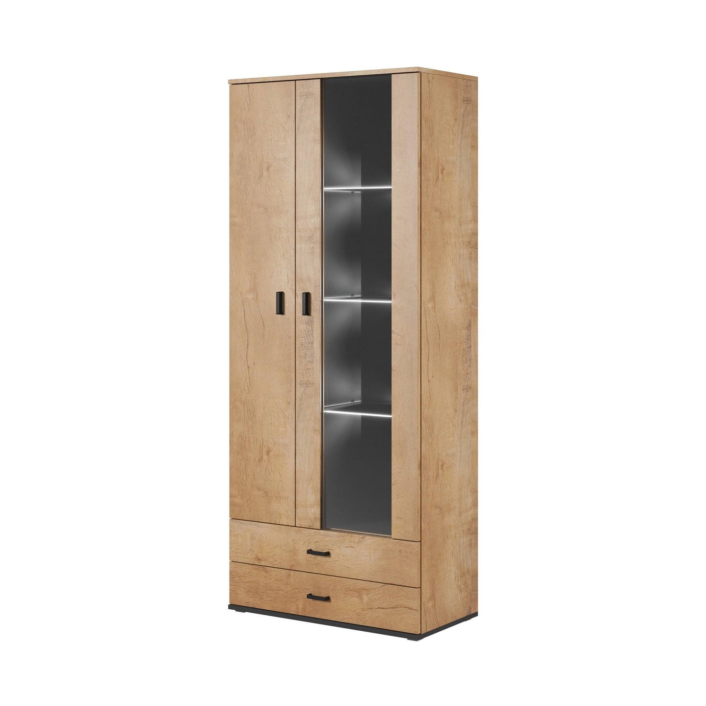 Soho S6 2D2S Modular 2 Door Modern 32 Wide Bookcase Oak MJA4_L4TYQ49