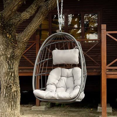 Porch Swing Dakota Fields Cushion Color: Gray SVE7_T6HTF32