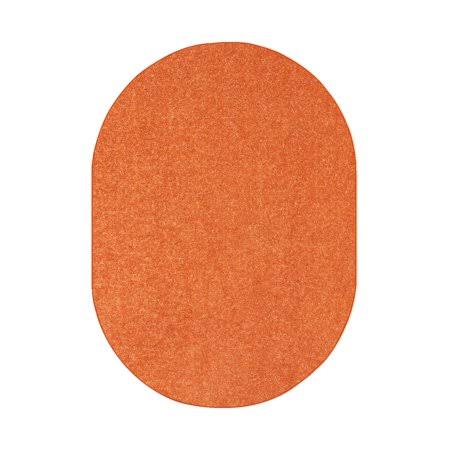 Home Queen Solid Color Orange 6&x8& Oval - Area Rug DOW1_J2EZX20