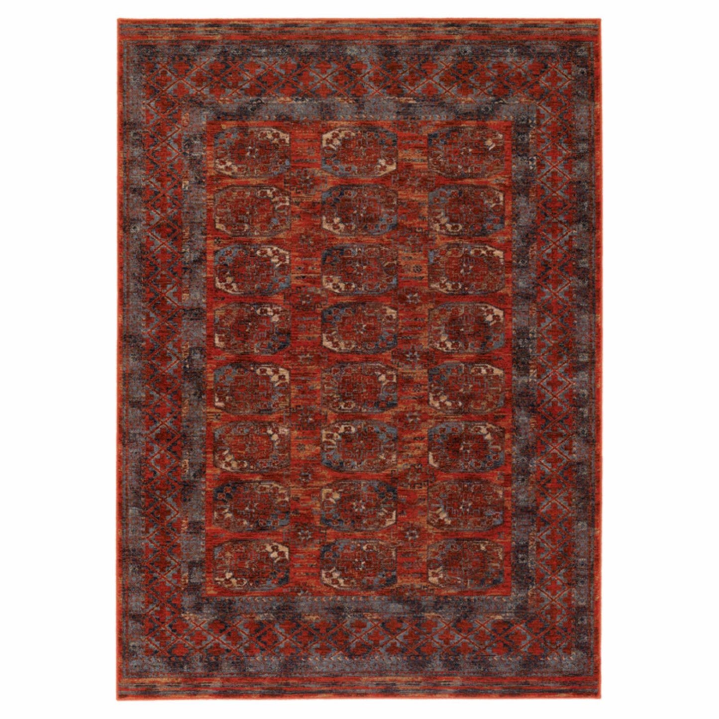 Couristan Timeless Treasures Afghan Panel Rug Rust GCO4_J5XKE95