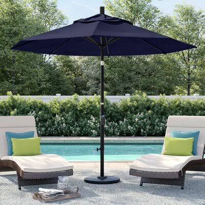 Carina 9 Market Umbrella Sol 72 Outdoor Fabric Color: Sunbrella - Taupe, Frame Color: Bronze UCQ4_N0TAT22