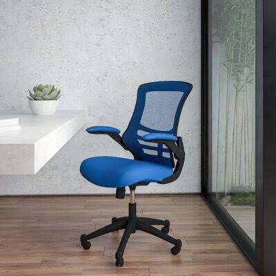 Odelle Ergonomic Mesh Task Chair Upper Square Frame Color: Black, Upholstery Color: Blue MFQ5_R6EOO64