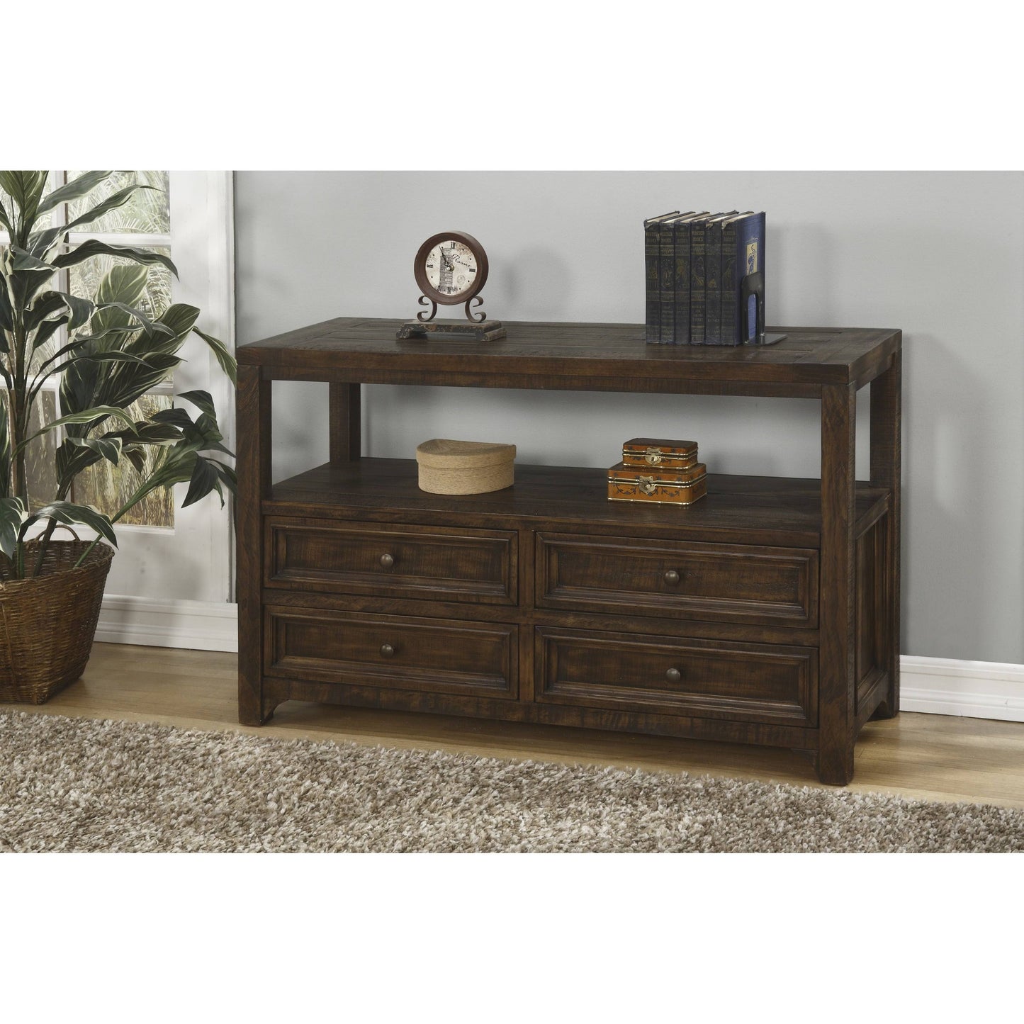 Carbon Loft Helcar Solid Wood Sofa Console Table - Dark Mocha MPZ0_N3ZUG29