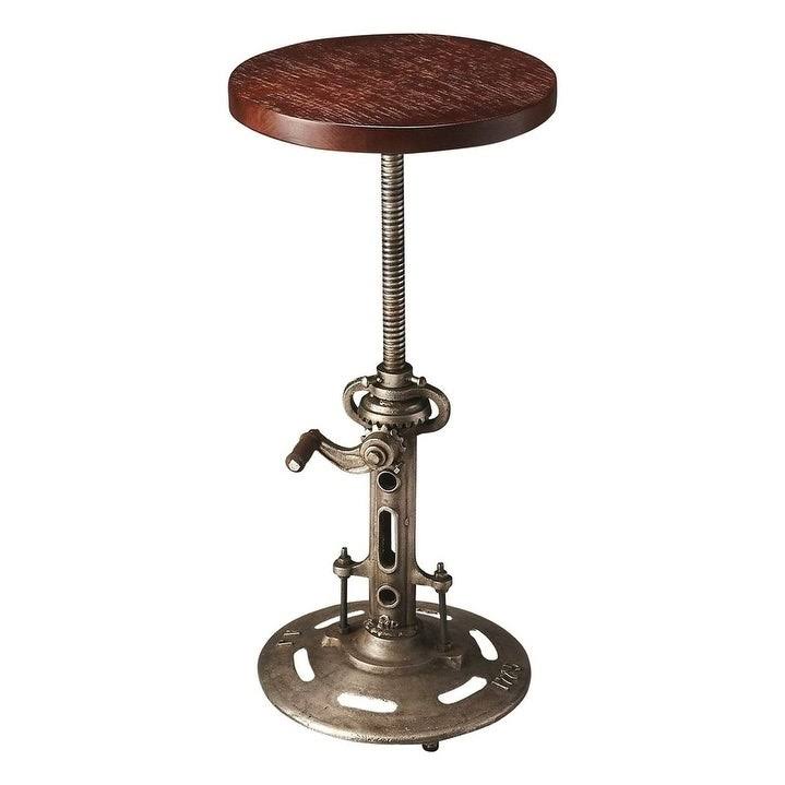 Priya Home Furniture Transitional Industrial Chic Wood and Metal Round Bar Stool - Multicolor MYJ1_K3PWP50