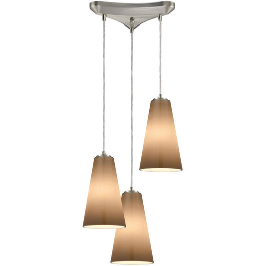 Pendants 3 Light Fixtures with Satin Nickel Finish Glass/Metal Material Medium Bulb 10x22 MRL1_C3XTQ20