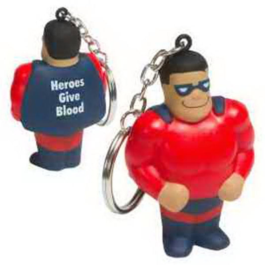 Promotional Super Hero with Key Chain Stress Reliever AKM4_Z0IFJ01