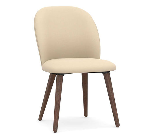 Pottery Barn Brea Upholstered Dining Side Chair, Coffee Bean Leg , Performance Everydayvelvet Buckwheat UIX1_U5TTR32