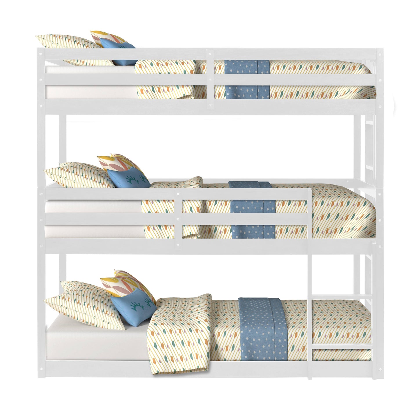 Triple Bunk with Ladders - White - Twin HQS8_T0XFJ60