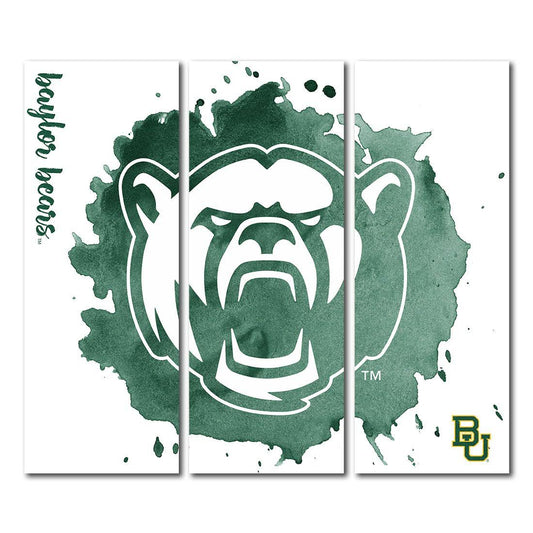 Baylor Bears Triptych Watercolor Canvas Wall Art SVE0_E3FIO69