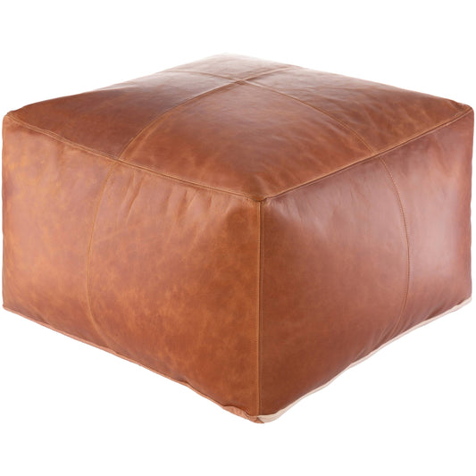 Carbon Loft Horn Stiched Leather 22-inch Square Pouf - Burnt Orange XRN8_X5HSE60