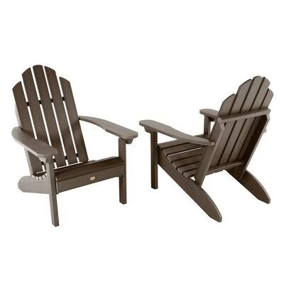 Rialto Plastic Adirondack Chair Sol 72 Outdoor Frame Color: Weathered Acorn JWW7_E2YXB02