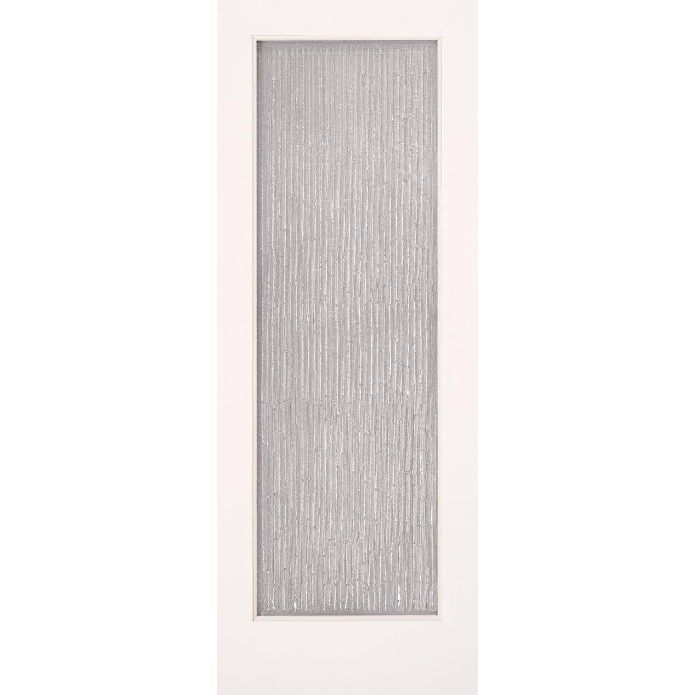 Feather River Doors 28 in. x 80 in. 1 Lite Bamboo Casting Smooth Primed MDF Interior Door Slab, Primed MDF- Ready to Paint VFJ0_W6RLY02