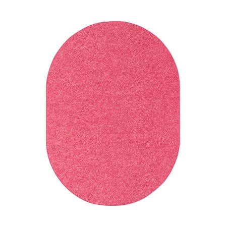 Solid Color Indoor Area Rugs, Pink - 7&6 inchx10& Oval THV7_Z2OIN88