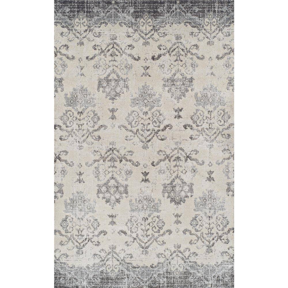 Addison Rugs Provincial 11 Pewter 3 ft. 3 in. x 5 ft. 3 in. French Damask Area Rug, Silver NIK0_Z1PRW17