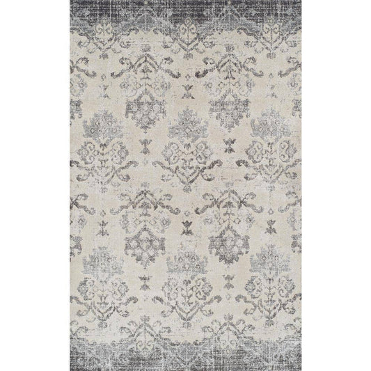 Addison Rugs Provincial 11 Pewter 3 ft. 3 in. x 5 ft. 3 in. French Damask Area Rug, Silver NIK0_Z1PRW17