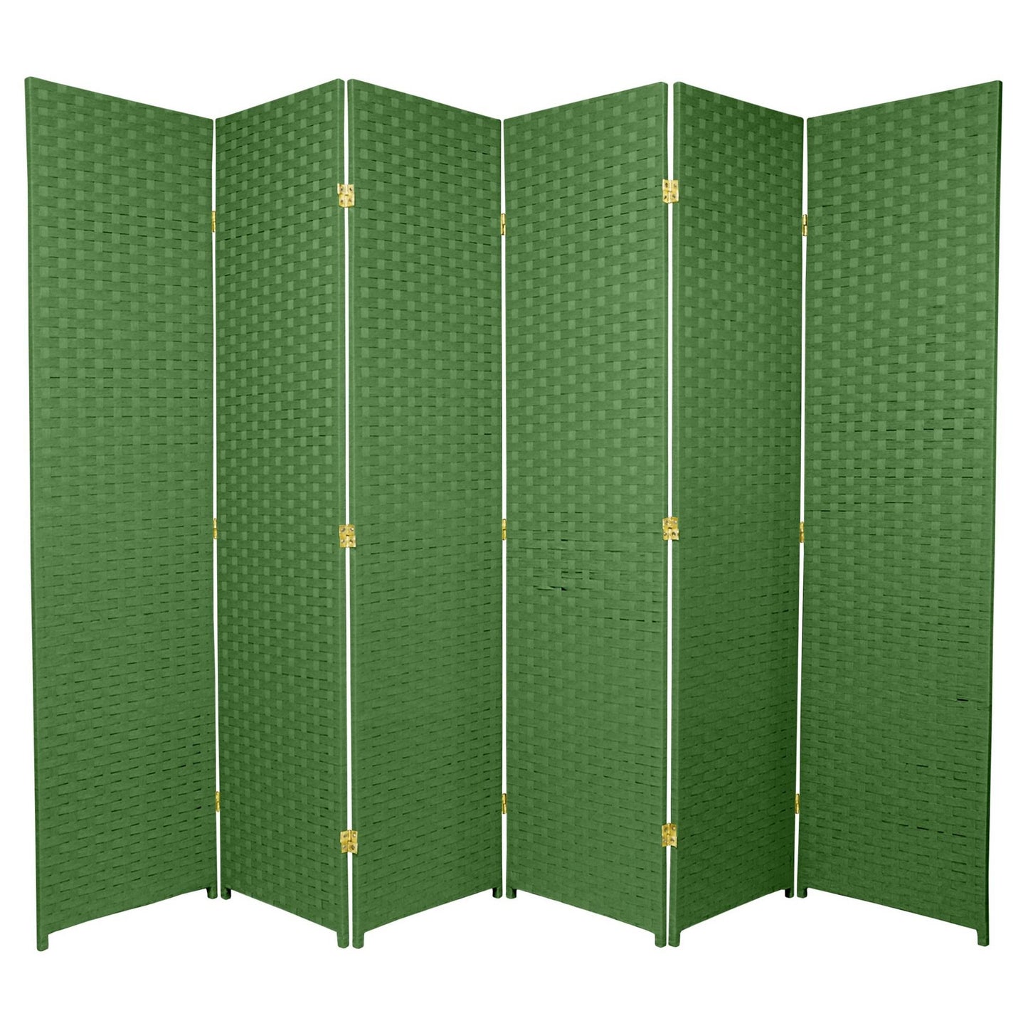 Oriental Furniture 6 ft. Tall Woven Fiber Room Divider - 6 Panel - Light Green QCM5_A6MJB14