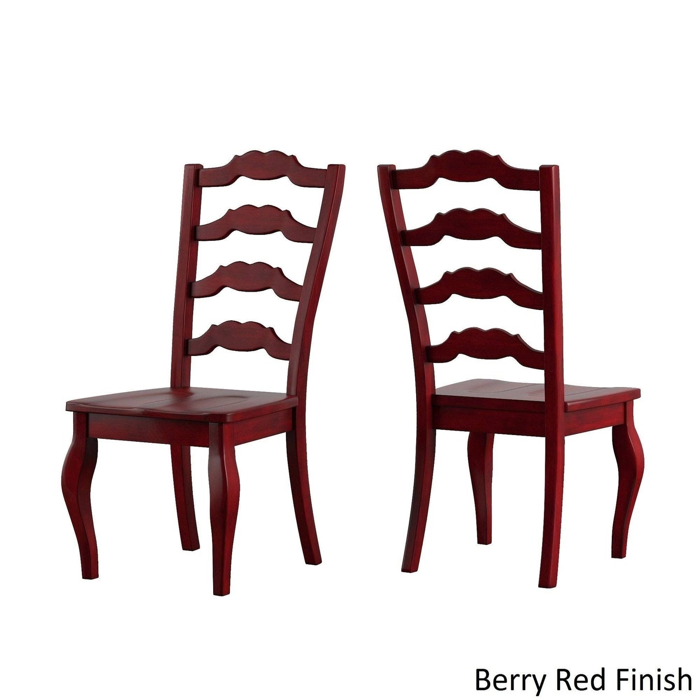 Eleanor Berry Red Round Solid Wood Top Ladder Back 3-Piece Dining Set by Inspire Q Classic - Berry Red Chairs DMH4_L3KRA91