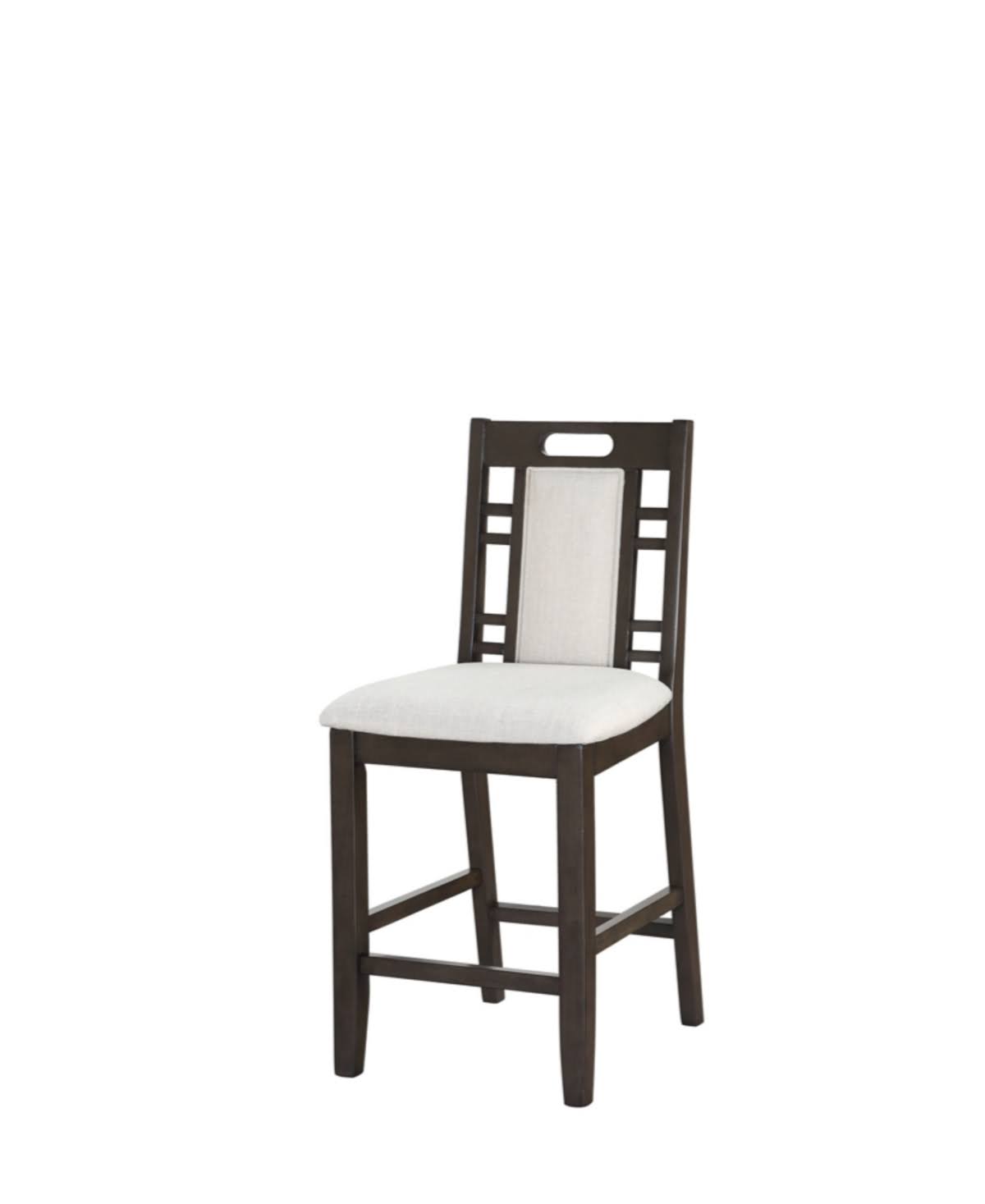 Wooden Armless High Chair Brown  Ebony White Set of 2 ZLD7_J5UPF12