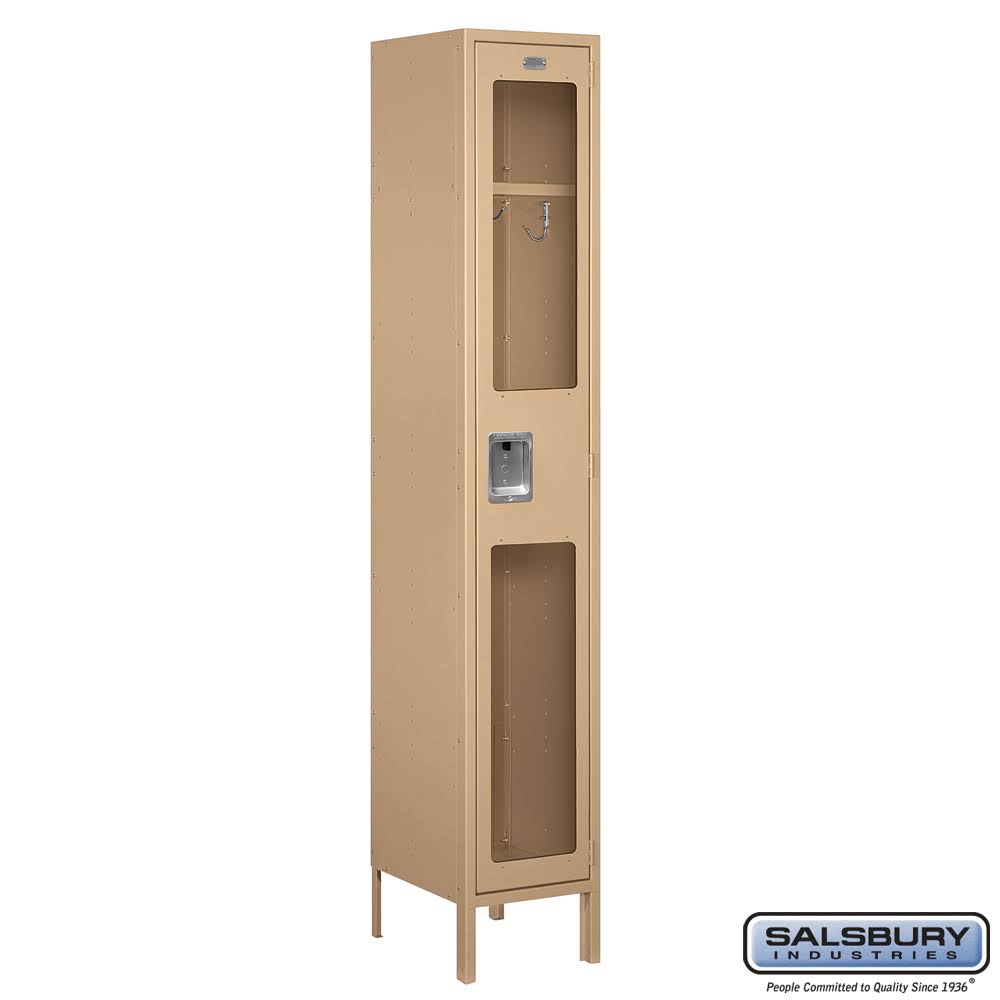 Salsbury 15x22 Wide Single Tier See-Through Metal Locker - 1 Wide - 6 Feet High - 15 Inches Deep - Tan - Unassembled CWI3_L8XLW00