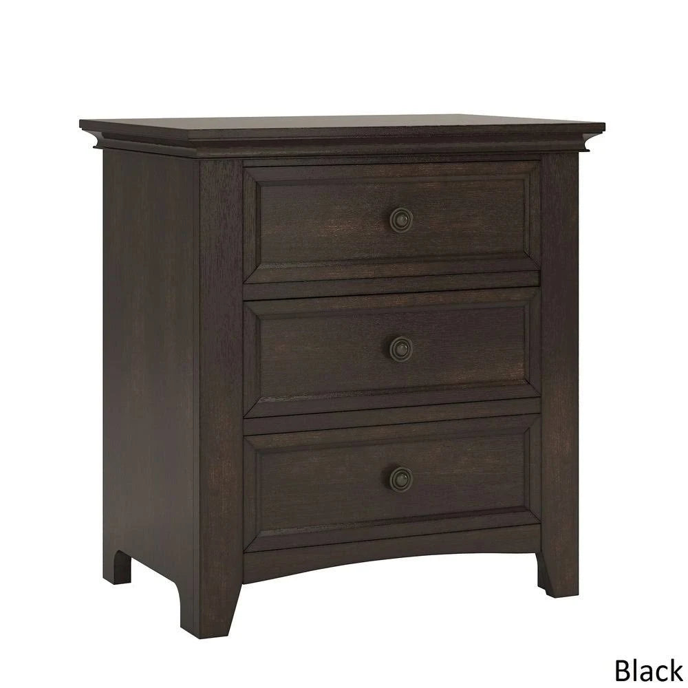 Copper Grove Virrat 3-drawer Wood Modular Storage Nightstand with Charging Station (Black) EBA6_T9CLN48