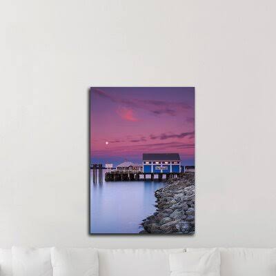 Moon Over Sidney Fish Market by Shawn/Corinne Severn - Wrapped Canvas Print Rosecliff Heights Size: 35x22 H x 25x22 W x 1.5x22 D VSM3_Y4HGK58