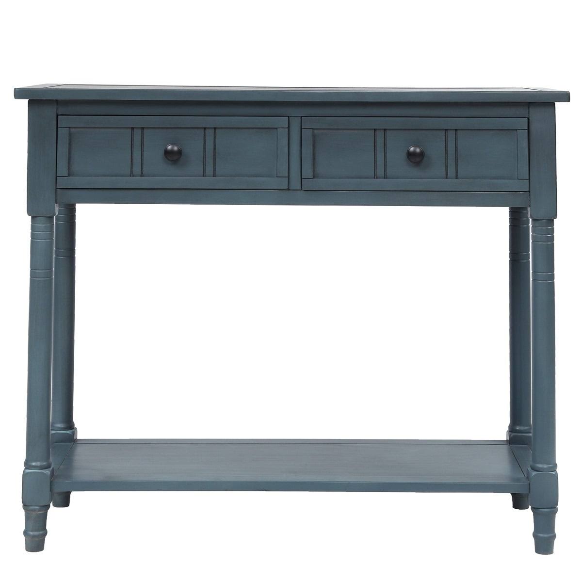 Copper Grove Bradda 2-Drawer Console Table with Bottom Shelf - Navy PUH4_O5TDE57