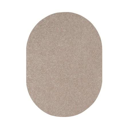 Home Queen Solid Color Beige 9&x12& Oval - Area Rug VCS1_X5ANX91