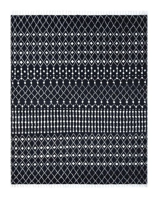 Solo Rugs Ace Bohemian Hand-Knotted Area Rug, 5& x 8&, Black MUJ9_S4JTF00