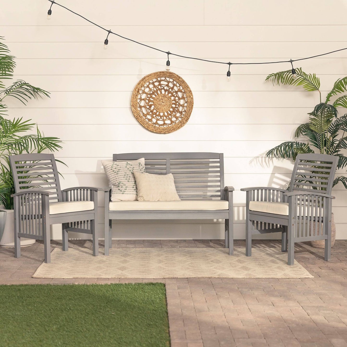 Havenside Home Acacia 3-Piece Patio Chat Set - Grey Wash UMI3_S9HNC91