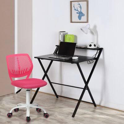 Wadesboro Desk and Chair Set Inbox Zero Color: Black/Pink PLU3_P5CNG42