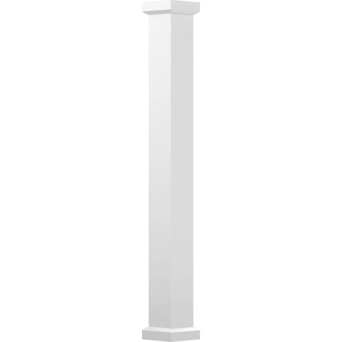 AFCO 6x22 x 8& Endura-Aluminum Empire Style Column, Square Shaft (FOR Post Wrap Installation), Non-Tapered, Gloss White Finish w JDM4_P6OSJ26