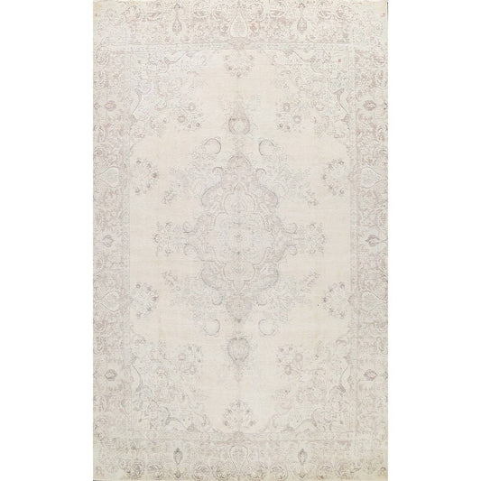 Muted Distressed Tabriz Persian Area Rug 10x13 QFR5_X0BEA71