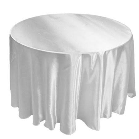 15 Pack 120 inch inch Round Satin Tablecloth 21 Colors Table Cover Wedding Banquet, Size: 120 inch, White ZNS7_B2CZX93