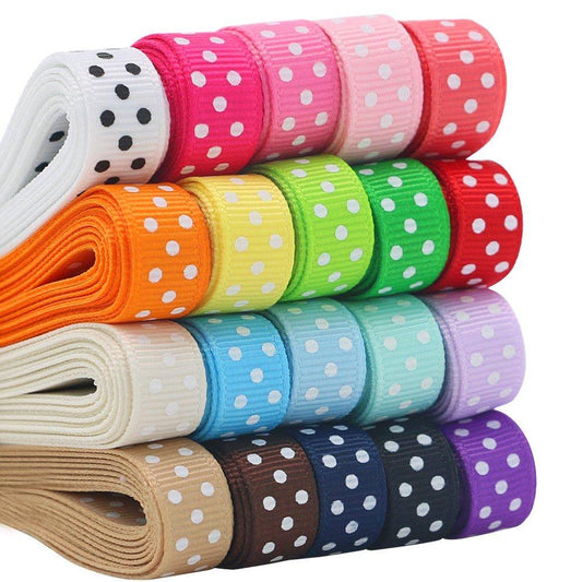 Qinghan Boutique 40yd (20 x 2yd) 3/8x22 Polka Dot Grosgrain Ribbons for Gifts Wrapping GOD3_N0OVF57